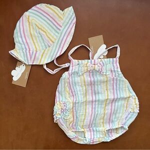 ANGEL DEAR Rainbow Stripe Bubble & Hat, 12-18mo - NEW